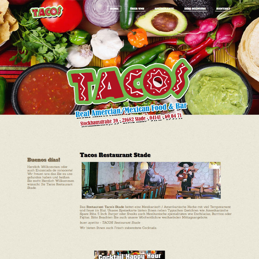 Restaurant Tacos - Webseite
